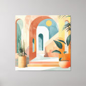 砂漠のアーチ – モダン抽象芸術・アーキテクチャ キャンバスプリント (正面)