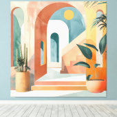 砂漠のアーチ – モダン抽象芸術・アーキテクチャ キャンバスプリント (インサイチュ (ウッドフロア))