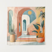 砂漠のアーチ – モダン抽象芸術・アーキテクチャ タペストリー (正面)