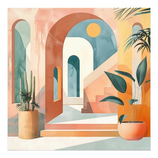 砂漠のアーチ – モダン抽象芸術・アーキテクチャ フォトプリント (正面)