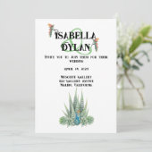 砂漠のウェディングを飾る多肉植物をテーマにしたもの 招待状 (スタンド正面)