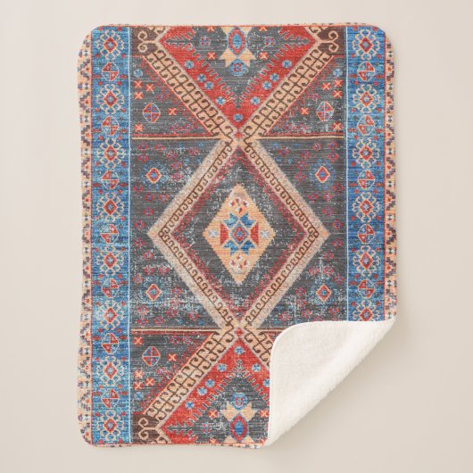 砂漠のエコー：南西ボホ伝統 シェルパブランケット (正面)