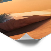 砂漠のオアシスと湖 ポスター (角)