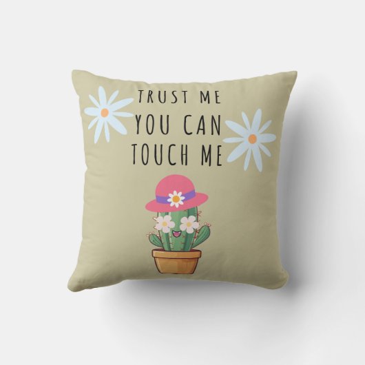 砂漠のオアシス：サボテンプリント枕 クッション (裏面)