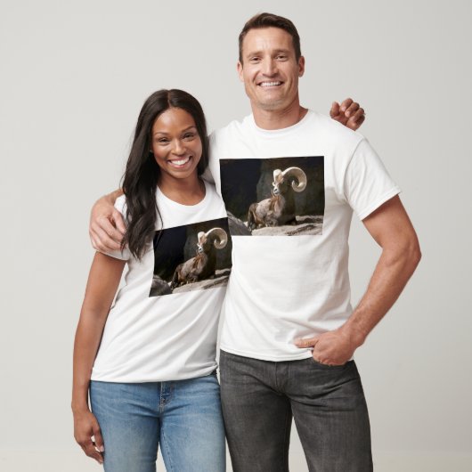 砂漠のオオツノヒツジ(太陽で寝る大人のラム Tシャツ (ユニセックス)