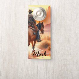 砂漠のカウボーイ ドアノブサイン