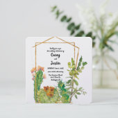 砂漠のカクタスの水彩ウェディング 招待状 (スタンド正面)