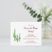 砂漠のカクタス シンコ・デ・マヨ フィエスタ パーティー インビテーションポストカード (スタンド正面)