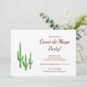 砂漠のカクタス シンコ・デ・マヨ フィエスタ パーティー 招待状 (スタンド正面)