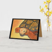 砂漠のカメ空白のグリーティングカード カード (黄色い花)