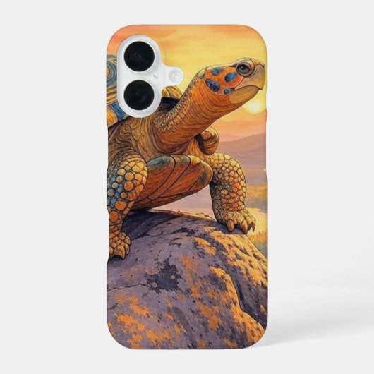 砂漠のカメ  iPhone 16ケース (裏面)