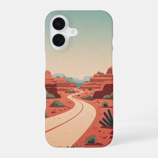 砂漠のカーブ iPhone 16ケース (裏面)