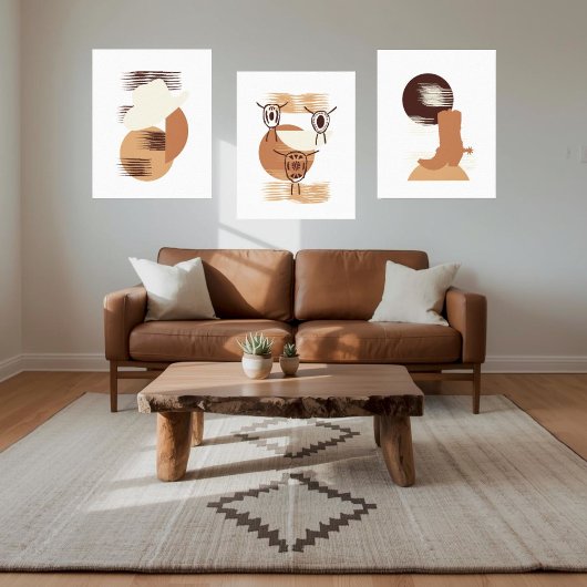 砂漠のキャンバスアートでカウボーイブーツ キャンバスプリント