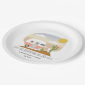 砂漠のキャンパークロースレインピンクの赤ちゃんシャワー ペーパープレート (アングル)