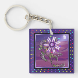 砂漠のキーチェーンの花 キーホルダー