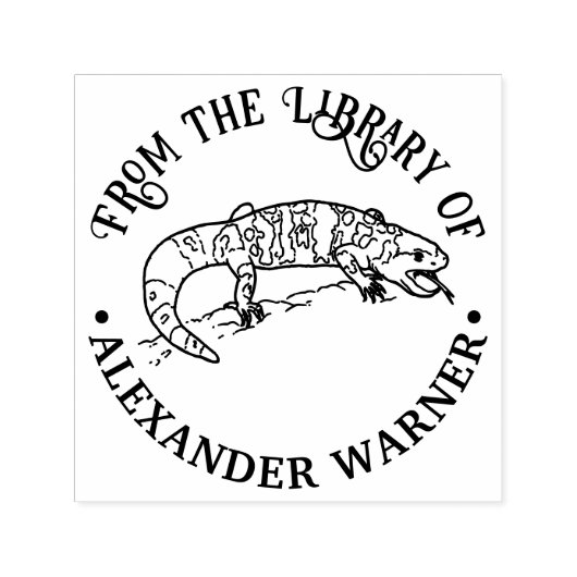 砂漠のギラモンスター トカゲ 図書館 本の名前 セルフインキングスタンプ (デザイン)