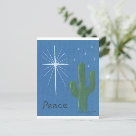 砂漠のクリスマスの挨拶状 シーズンポストカード (スタンド正面)