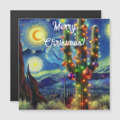 砂漠のクリスマス サグアロのサボテン マグネット (正面/裏面)