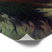 砂漠のクリスマスSaguaroサボスブルーグリーン ポスター (角)