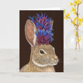 砂漠のコットンテールのグリーティングカードをレイシー カード (黄色い花)