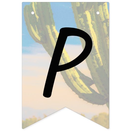 砂漠のサグアーロサボス結婚のリハーサルディナー バンティングフラッグ (第1の旗)