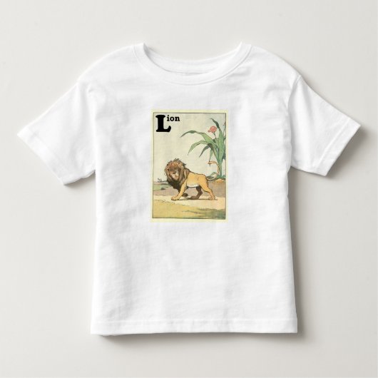 砂漠のサバンナのアルファベットのライオン トドラーTシャツ (正面)