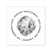 砂漠のサボテンと山の名前とアドレス セルフインキングスタンプ (デザイン)