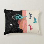 砂漠のサボテンによる星そして月の下のキツネ アクセントクッション (正面)