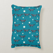 砂漠のサボテンによる星そして月の下のキツネ アクセントクッション (裏面(縦))