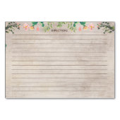 砂漠のサボテンのレシピのブライダルシャワーカード テーブルナンバー (裏面)