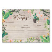 砂漠のサボテンのレシピのブライダルシャワーカード テーブルナンバー (正面)