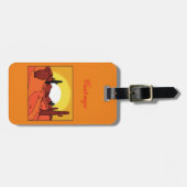 砂漠のサボテンの日没Thunder_Cove ラゲッジタグ (正面横)