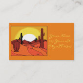 砂漠のサボテンの日没Thunder_Cove 名刺 (正面)