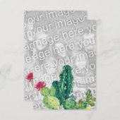 砂漠のサボテンの水彩画はあなた自身の写真を加えます エンクロージャーカード (正面/裏面)