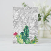 砂漠のサボテンの水彩画はあなた自身の写真を加えます エンクロージャーカード (スタンド正面)