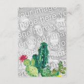 砂漠のサボテンの水彩画はあなた自身の写真を加えます エンクロージャーカード (裏面)