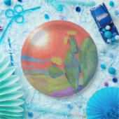 砂漠のサボテンの紙皿 ペーパープレート (パーティー)