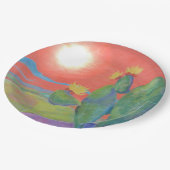 砂漠のサボテンの紙皿 ペーパープレート (アングル)