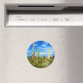 砂漠のサボテンの風景（アリゾナ） マグネット (インサイチュ (食洗機))