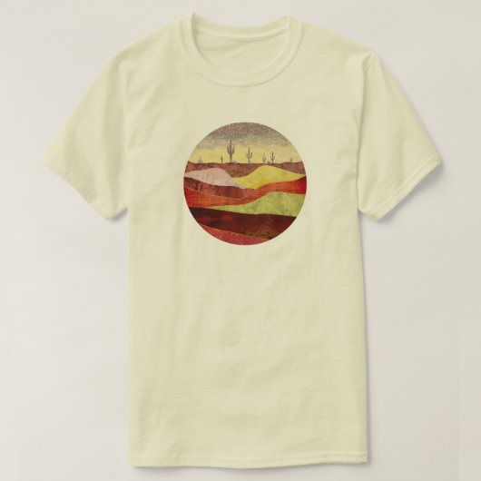 砂漠のサボテンの風景 Tシャツ (デザイン正面)