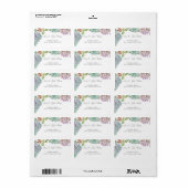 砂漠のサボテン多肉植物の結婚式住所ラベル ラベル (フルシート)