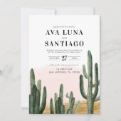 砂漠のサボテン結婚式招待状 招待状 (正面)