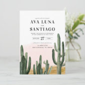 砂漠のサボテン結婚式招待状 招待状 (スタンド正面)