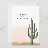 砂漠のサボテン結婚式招待状 招待状 (裏面)