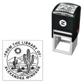 砂漠のサボテン風景 #1 図書館の本の名前 セルフインキングスタンプ (インサイチュ)