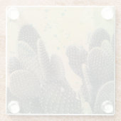 砂漠のサボテン|の緑の（ばちゃばちゃ）跳ねる ガラスコースター (裏面)