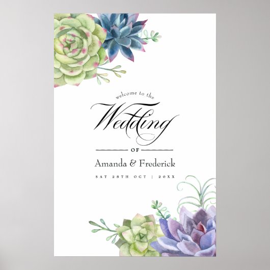 砂漠のサボテン ウェルカムボード ポスター (正面)