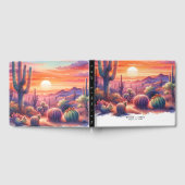 砂漠のサンセットグローウォーター色結婚南西 ゲストブック (全面)