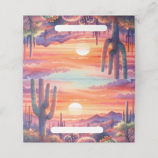 砂漠のサンセットグローウォーター色結婚南西 プレイスカード (外部開封)