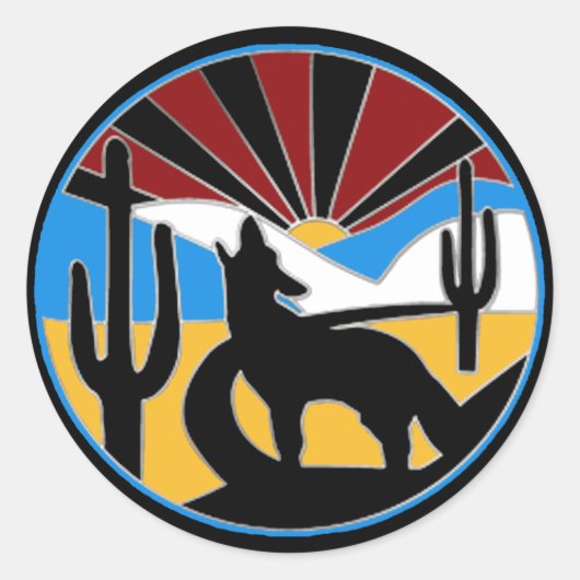 砂漠のサンセットシール ラウンドシール (正面)